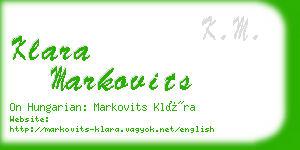 klara markovits business card